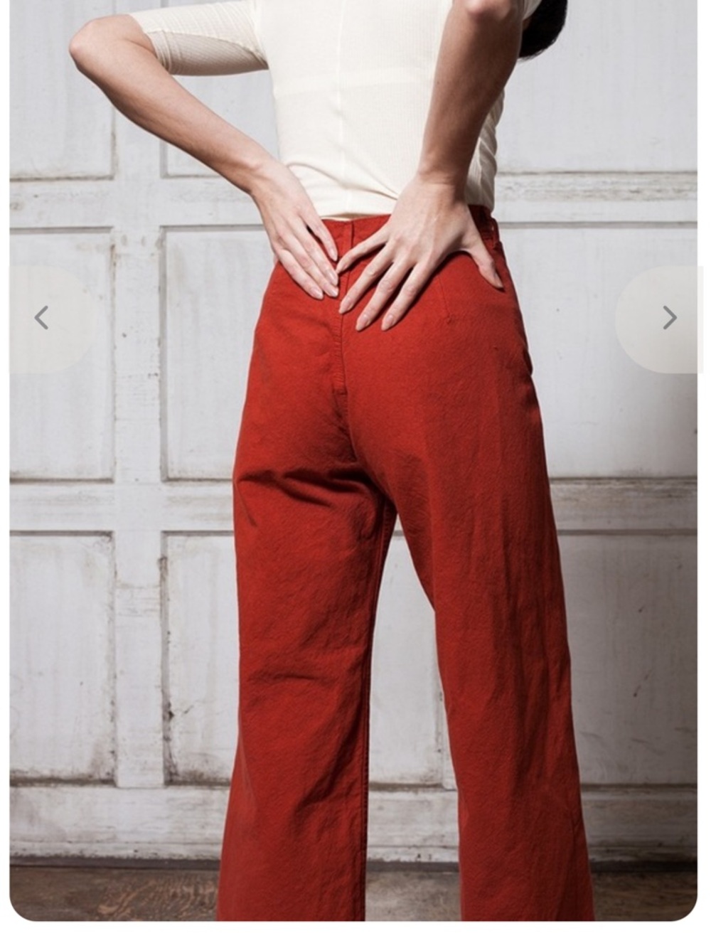 Jesse Kamm Sailor Pants Paprika Rust Orange Medium - Picture 6 of 9